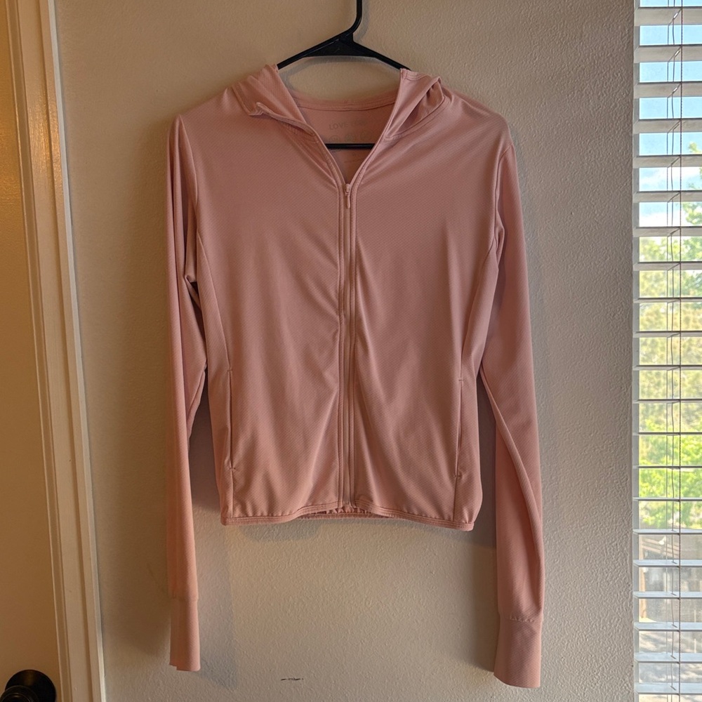 Love Tree Light Pink Zip-Up Hooded Jacket